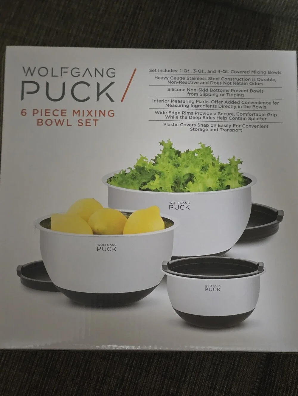 New In Box - Wolfgang Puck 6-Piece Mixing Bowl Set