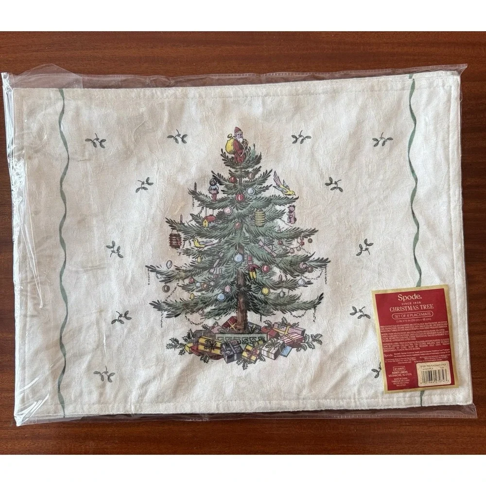 4 Spode Christmas Tree Placemats 18.5