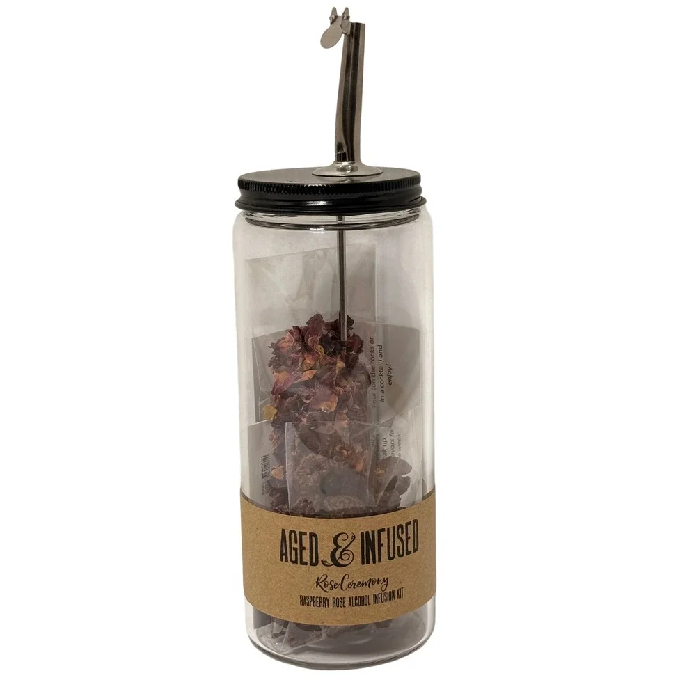 Aged Infused‎ Rose Ceremony Raspberry Rose Alcohol Infusion Kit DIY Cocktail Jar
