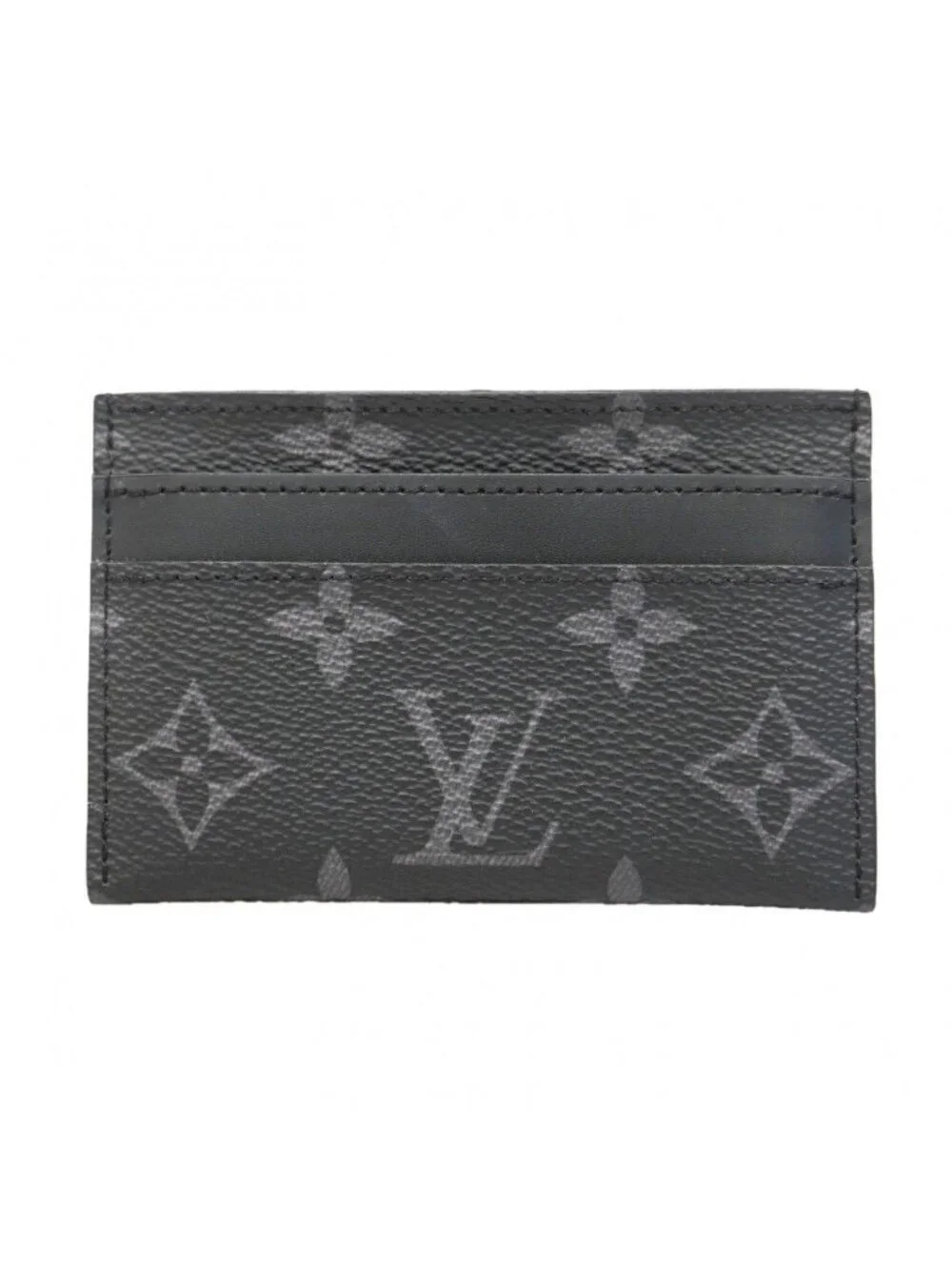 Louis Vuitton Card Case Monogram Eclipse Holder Double Black