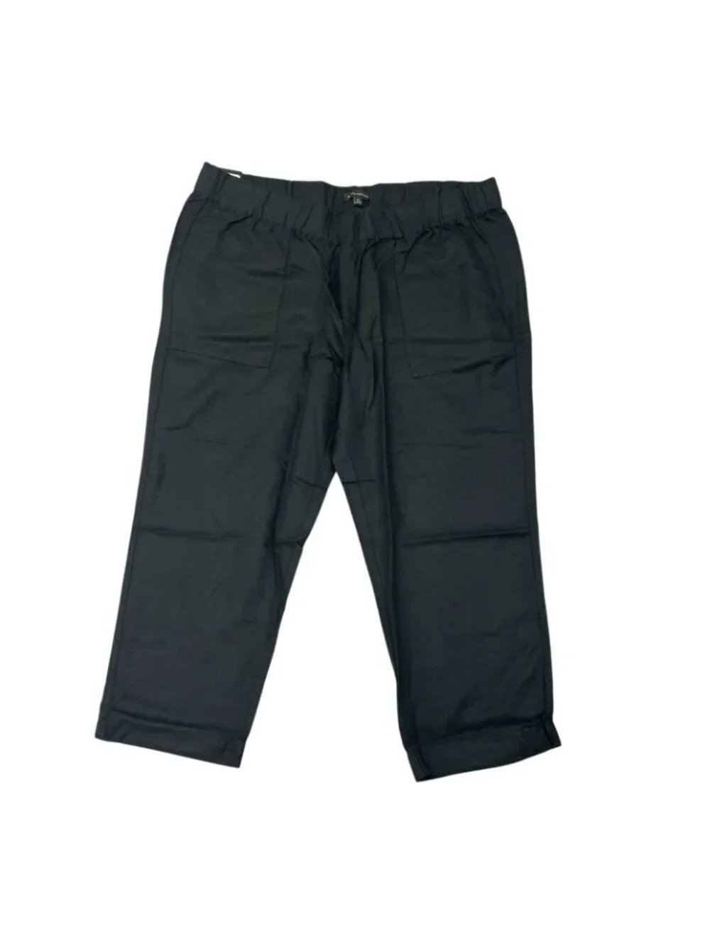 NWT Banana Republic Women's XXL Black Tapered Crop Pants Linen Blend  B1690