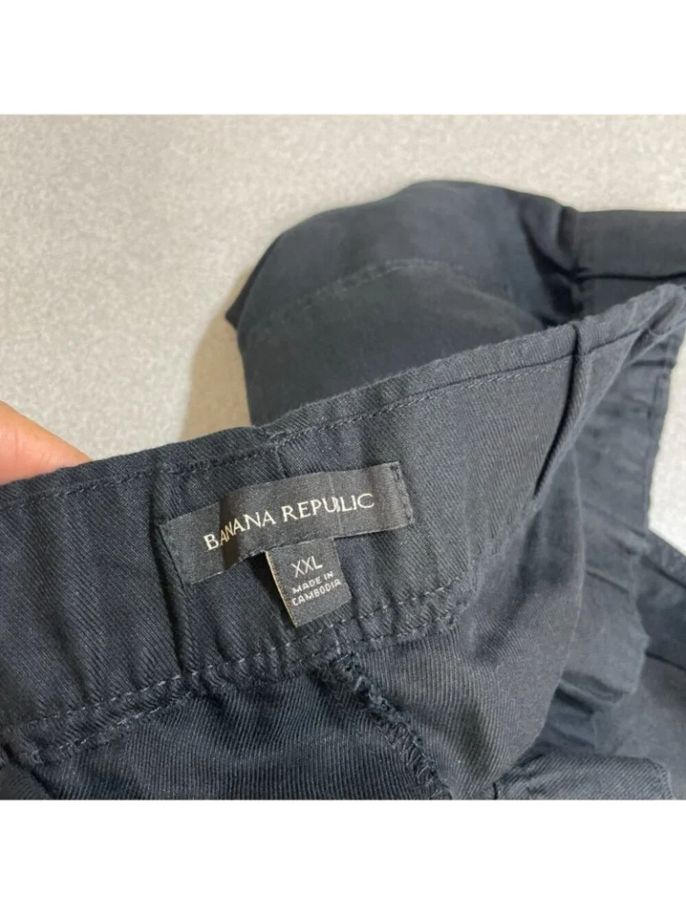 NWT Banana Republic Women's XXL Black Tapered Crop Pants Linen Blend  B1690