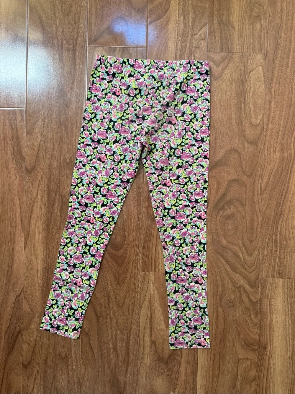 The Children's Place Floral Print Leggings - Black, Pink, Green