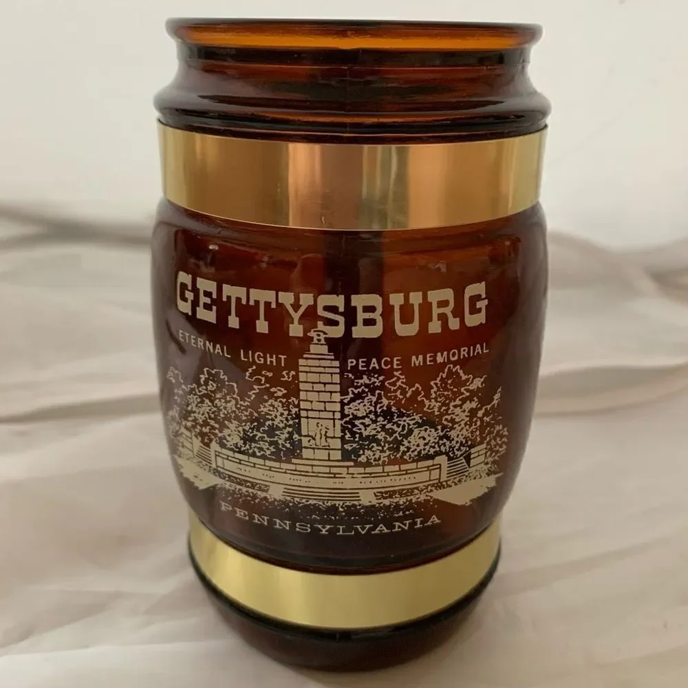 Vintage Gettysburg Pennsylvania Souvenir Brown Mug Wood Hamdle