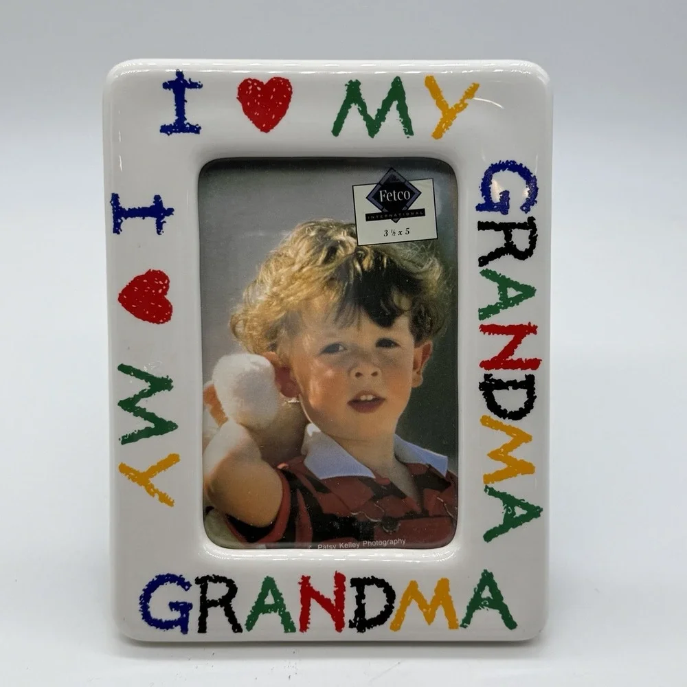 VTG I Love My Grandma Ceramic Picture Frame 4x6