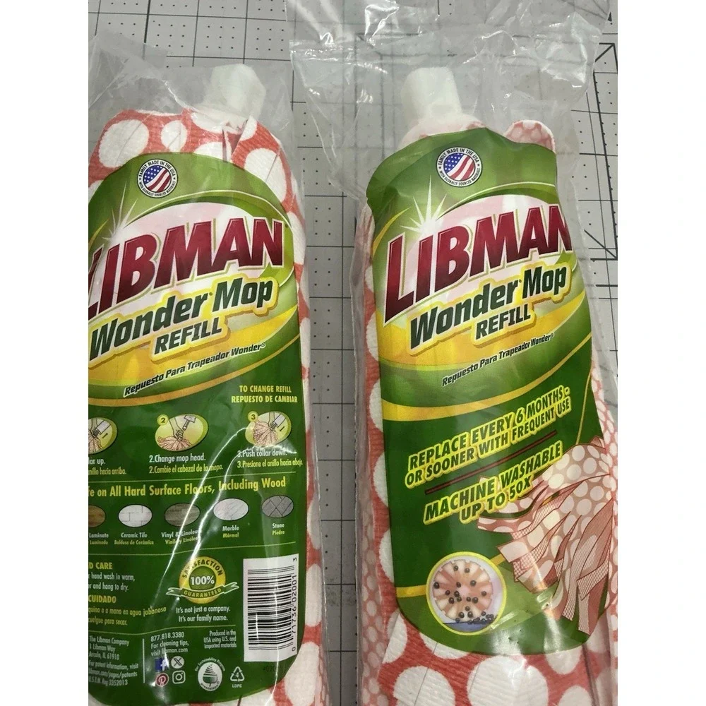 2.  LIBMAN Wonder Mop Refill Machine Washable Brand New 10