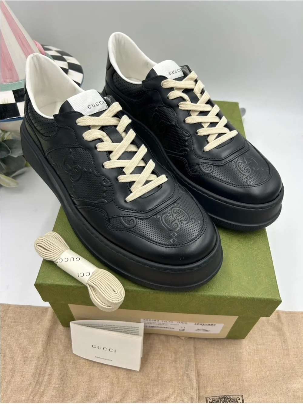 Gucci black leather