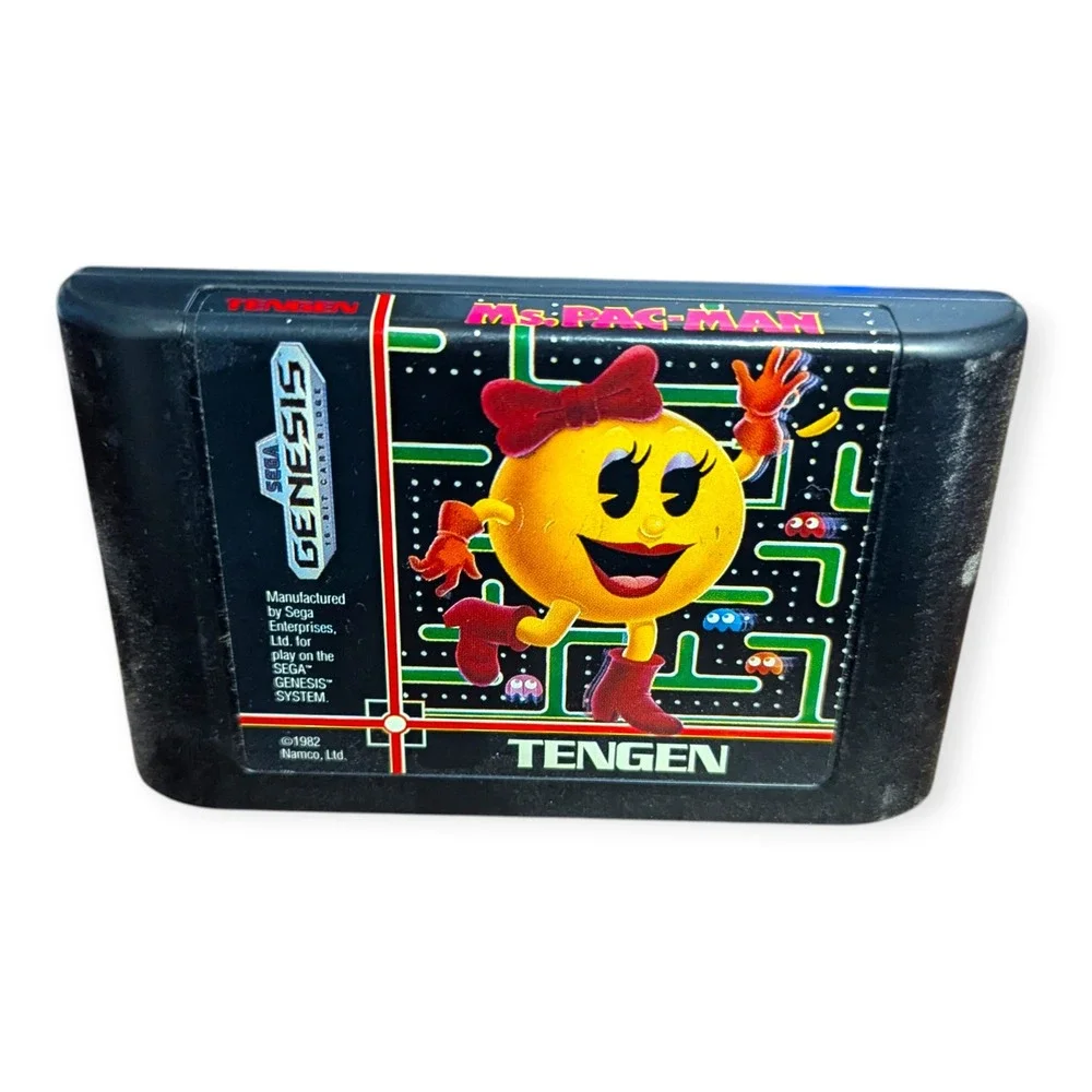 Ms Pac-Man Sega Genesis Tengen Arcade Video Game Cartridge 1991‎ Authentic