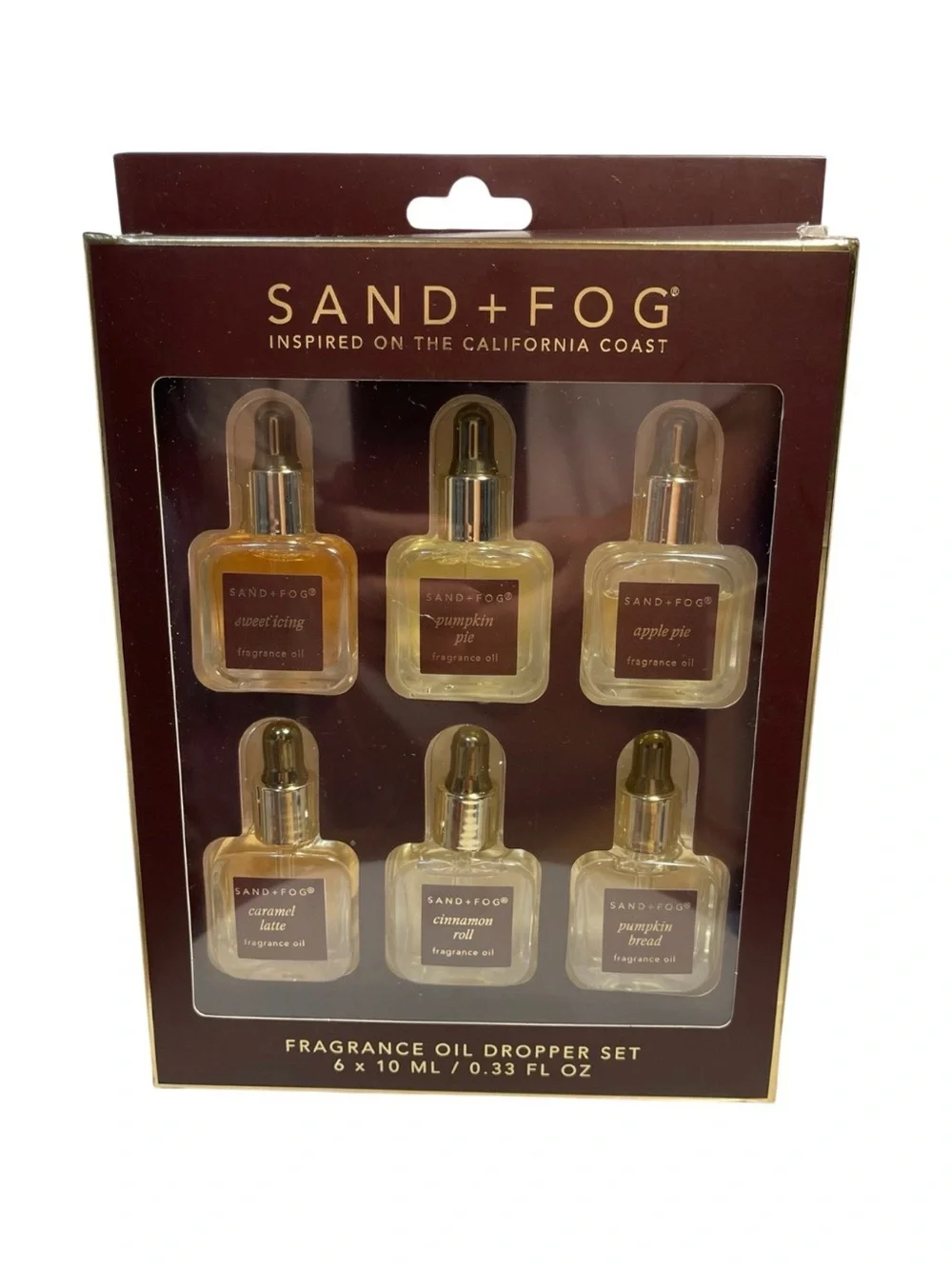 Sand + Fog Holiday Set of 6 Diffuser Oil Droppers 0.33oz/10 ml each - NWT**