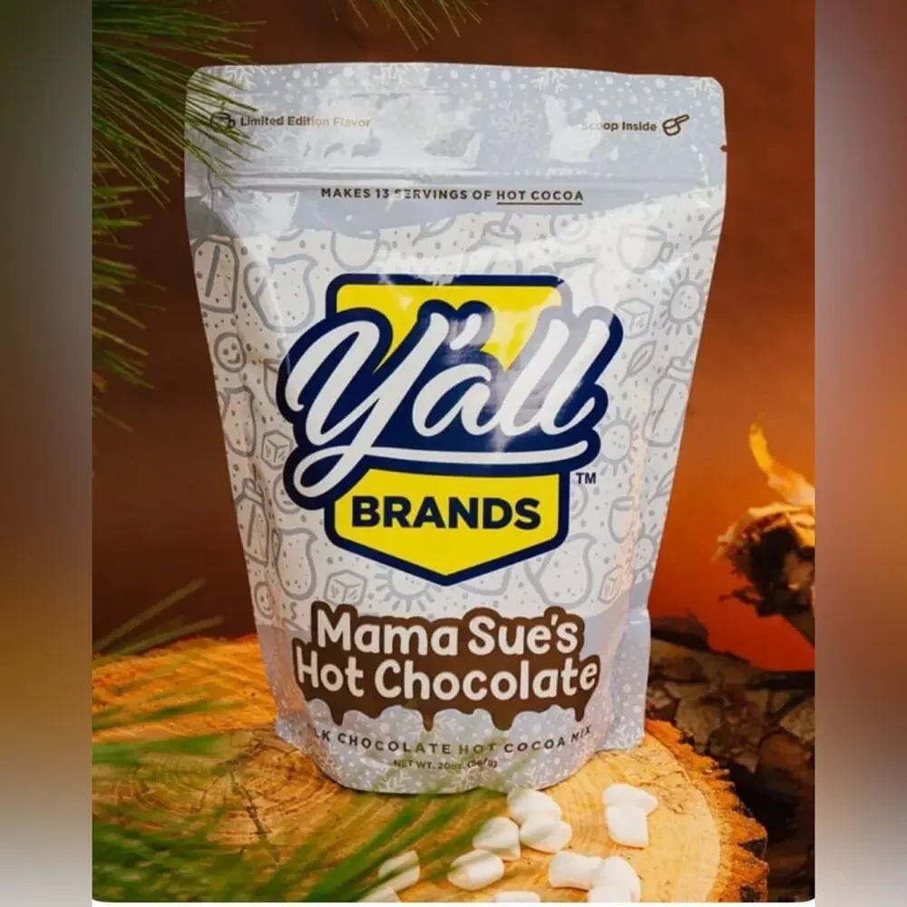 NEW Y'all Brands Mama Sue's Hot Chocolate NEW SEALED PACKAGE 20 ounces