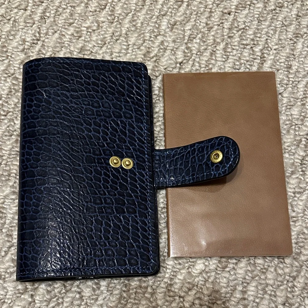 Genuine Leather B6 Slim Blue Cover (whpdesign) with Sterling Ink Note Booklet