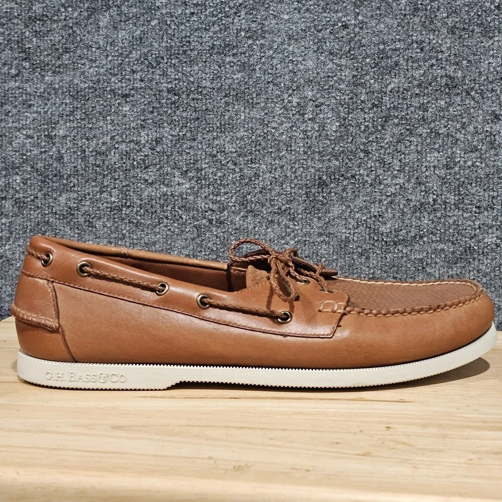 G.H. Bass Weejuns‎ Bayside Boater Boat Shoes Men's 13 D Brown Leather