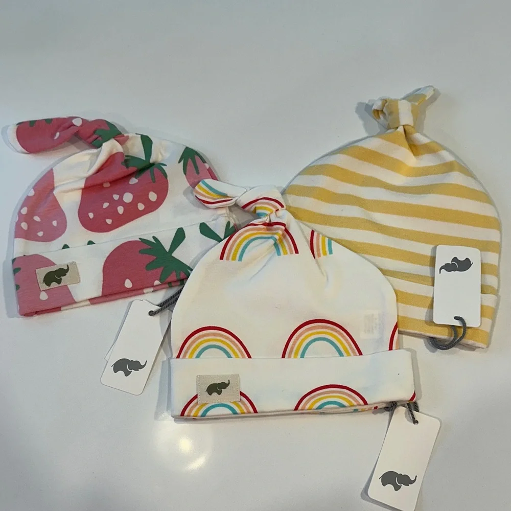 Set of 3 Monica + Andy‎ Organic Cotton Knotted Baby Hats