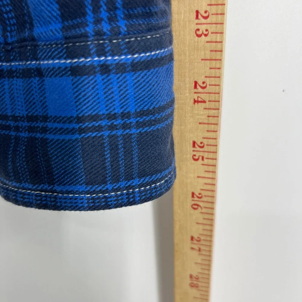 The North Face Mens Blue Plaid Flannel‎ Long Sleeve Button Down Shirt Small