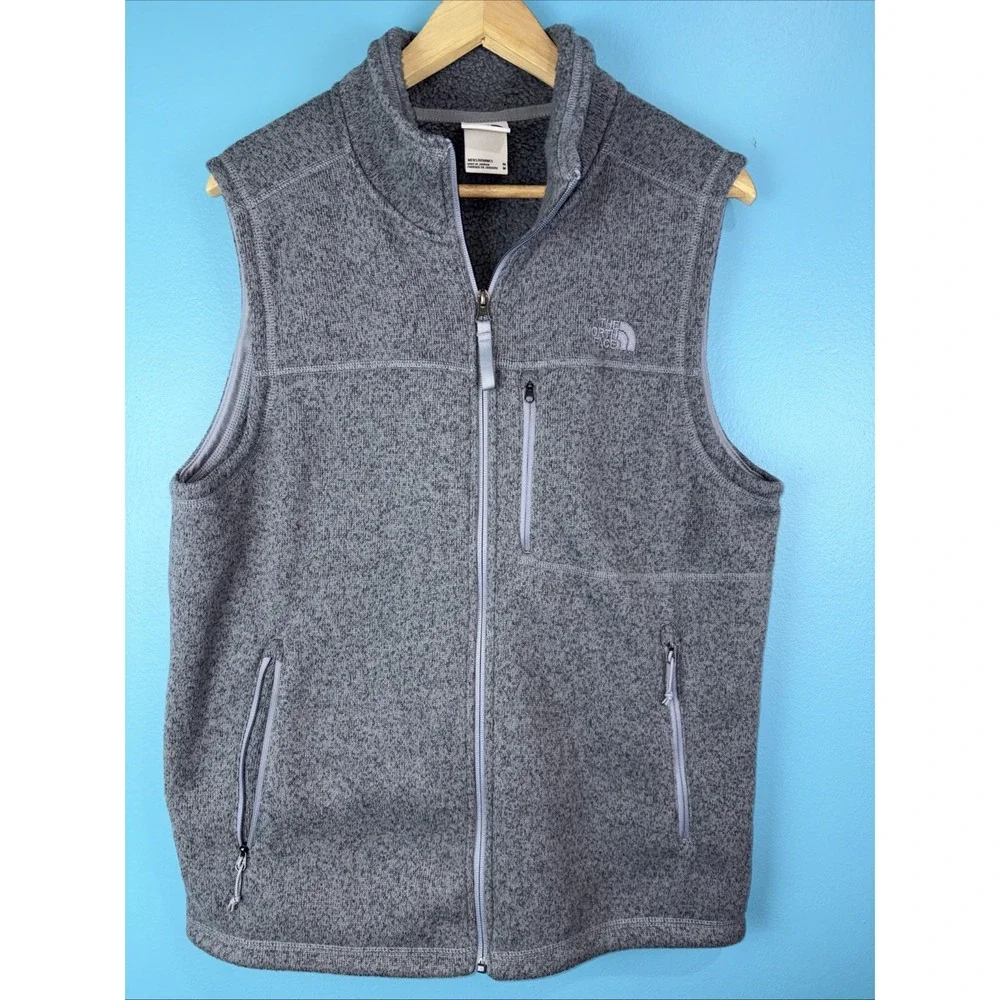 North Face Medium Gray Fleece Vest Heather Gorpcore Hiking Camping