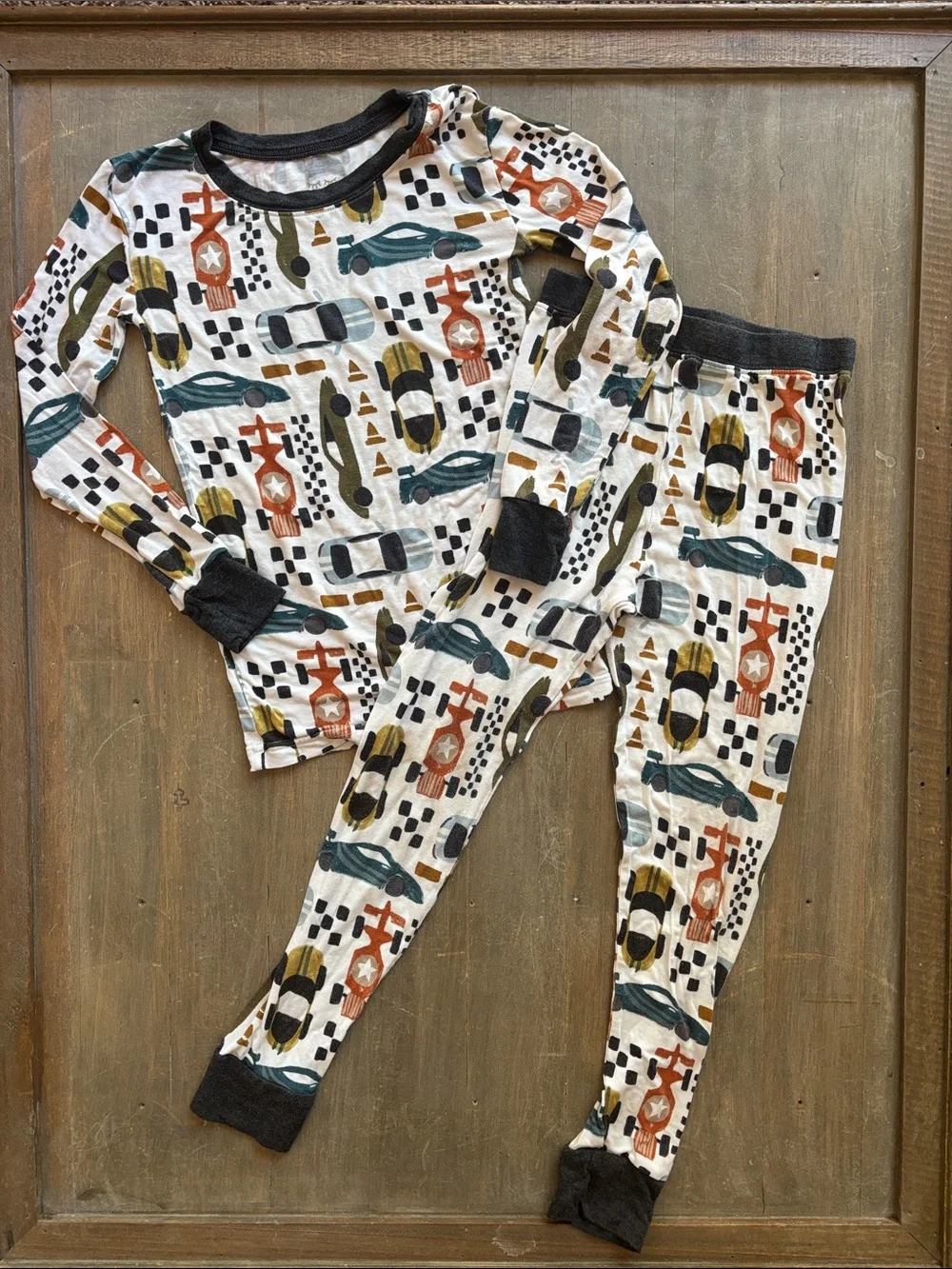 Little Sleepies racing car two-piece pajama set