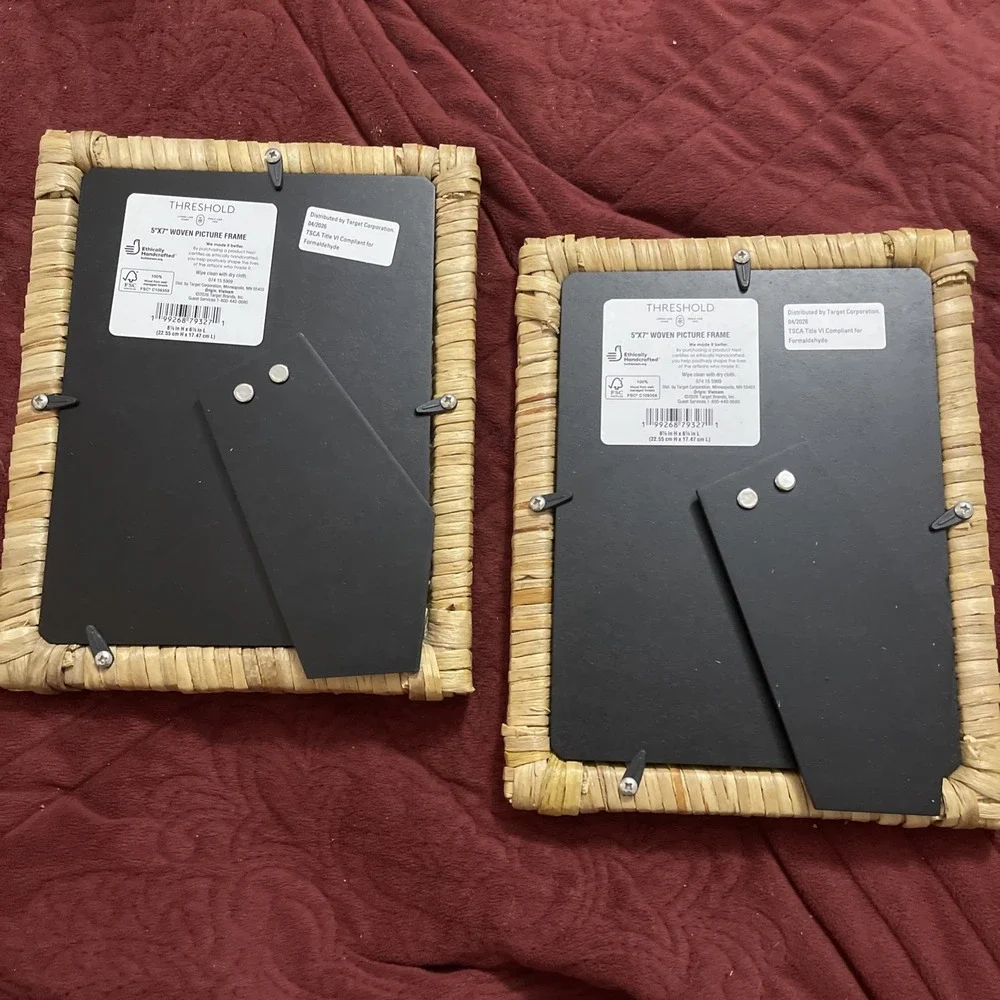 Lot Of 2 Threshold 5x7 Woven Picture Frame Natural Home Décor New Rustic Beach