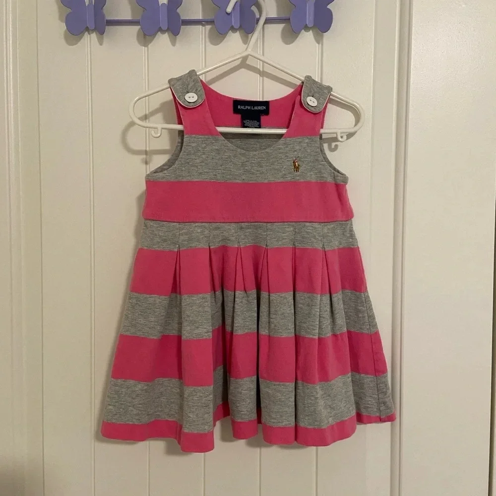 Ralph Lauren baby girl’s striped sleeveless dress — 18‎ months