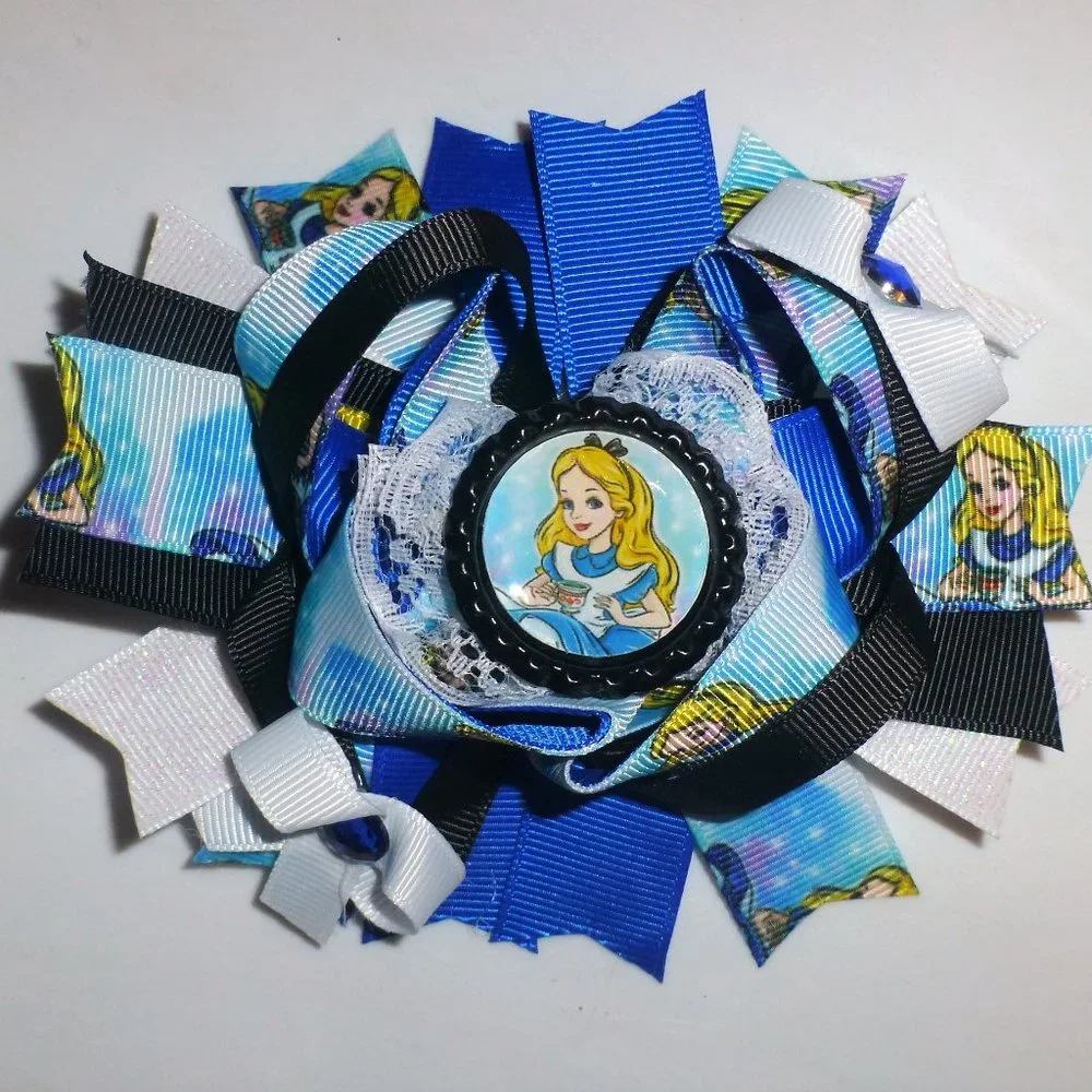 Alice in Wonderland Girls 5-Inch Hair Bow Clip