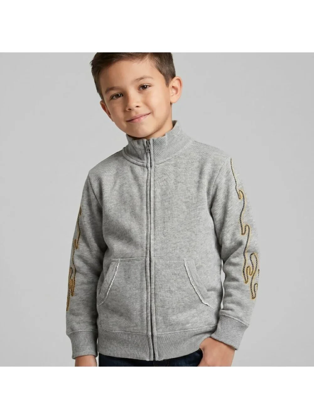Gymboree Boy's Turbo Racer Flame Fleece Jacket Zip-Up Sweatshirt in size M 7-8