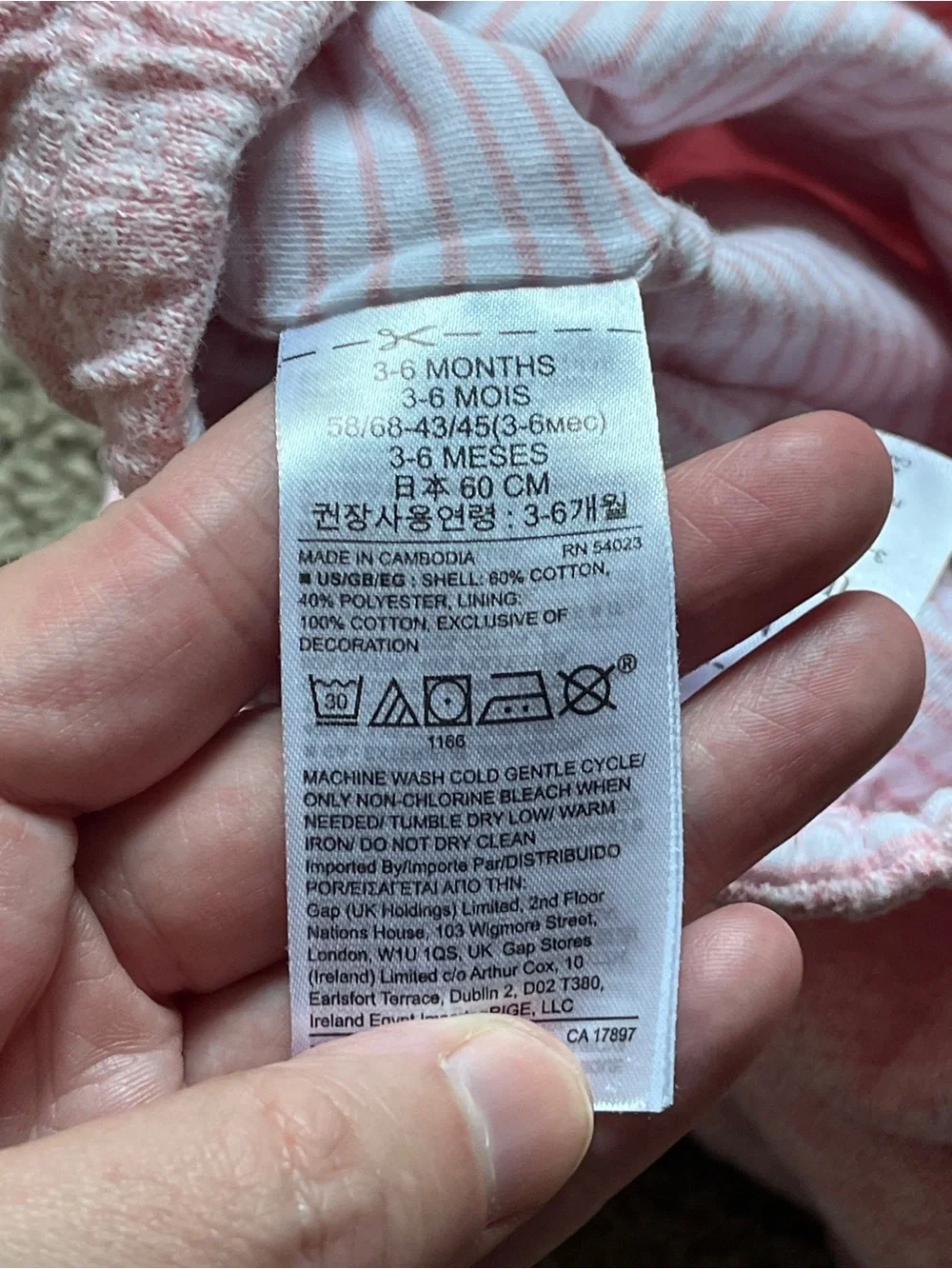 GAP size months