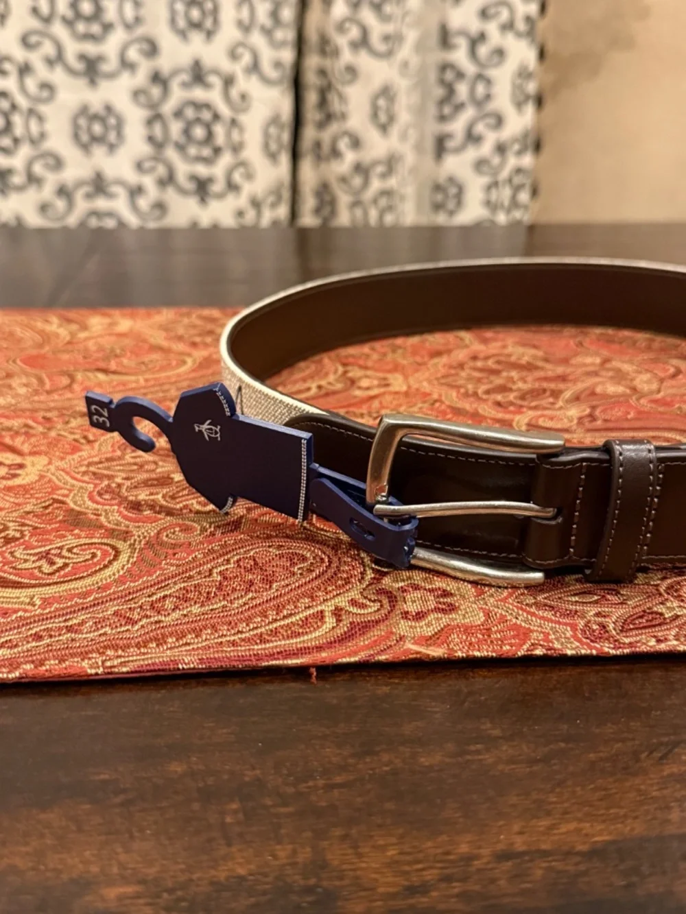 Penguin Men's Size 32 Khaki Boat & Anchor Belt MSRP $60