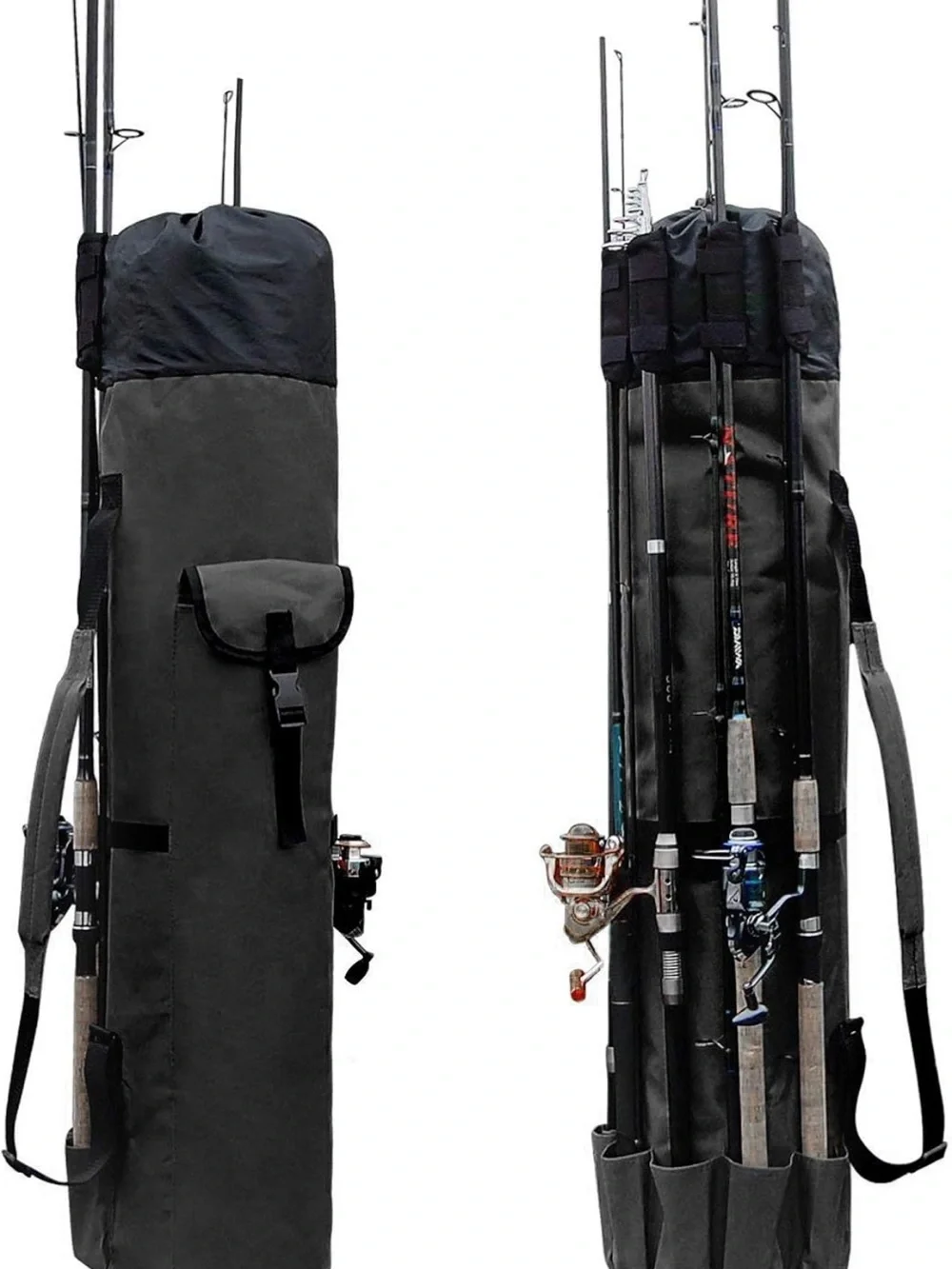 NEW Allnice Canvas Fishing Rod & Reel Organizer Bag Travel Carry Case Bag