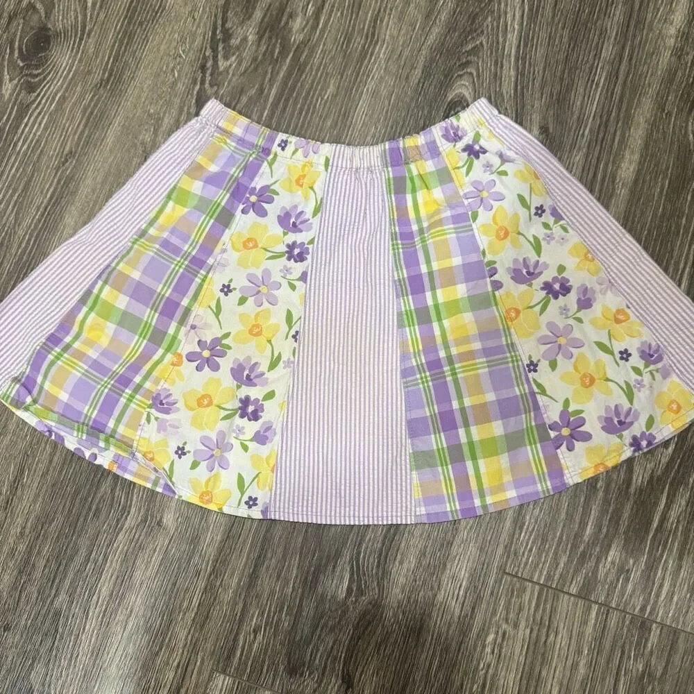 Gymboree Size 5 Purple striped & floral Skirt