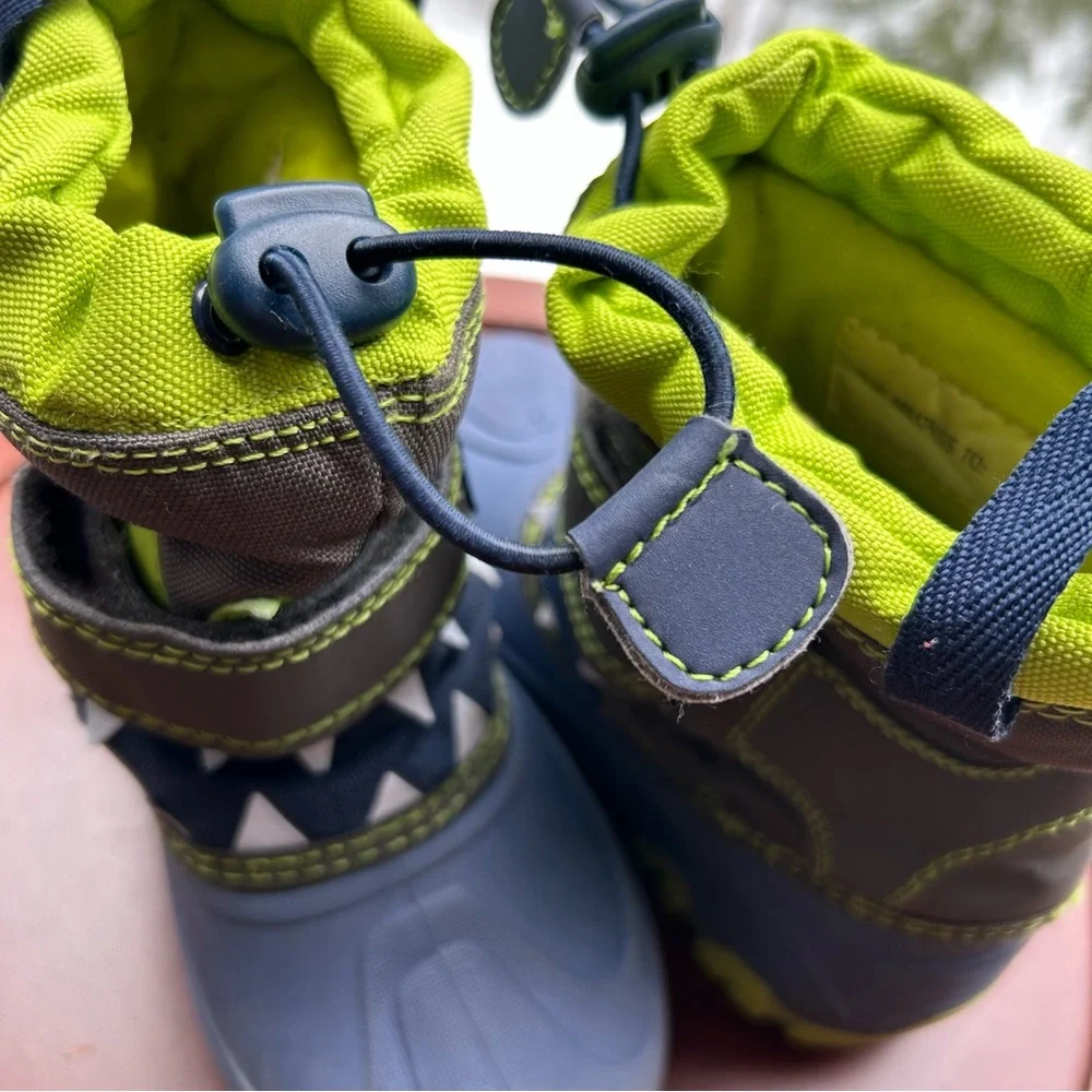 Waterproof Monster Dino Toddler Snow Boots- Size 10 | Fleece Lined | Winter Boot