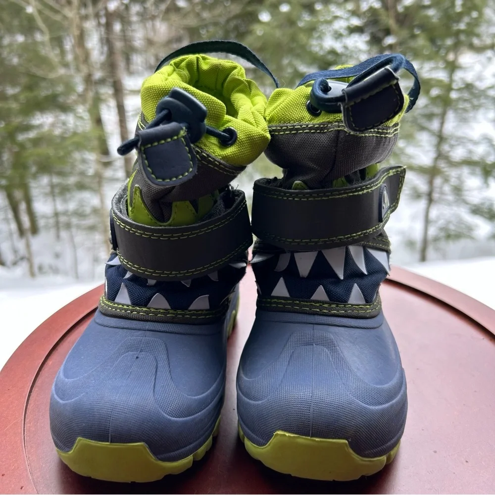 Waterproof Monster Dino Toddler Snow Boots- Size 10 | Fleece Lined | Winter Boot