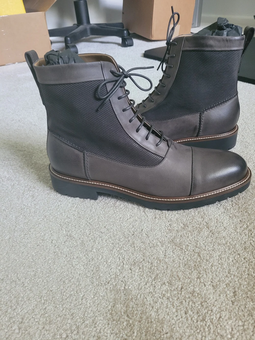N/A gray leather