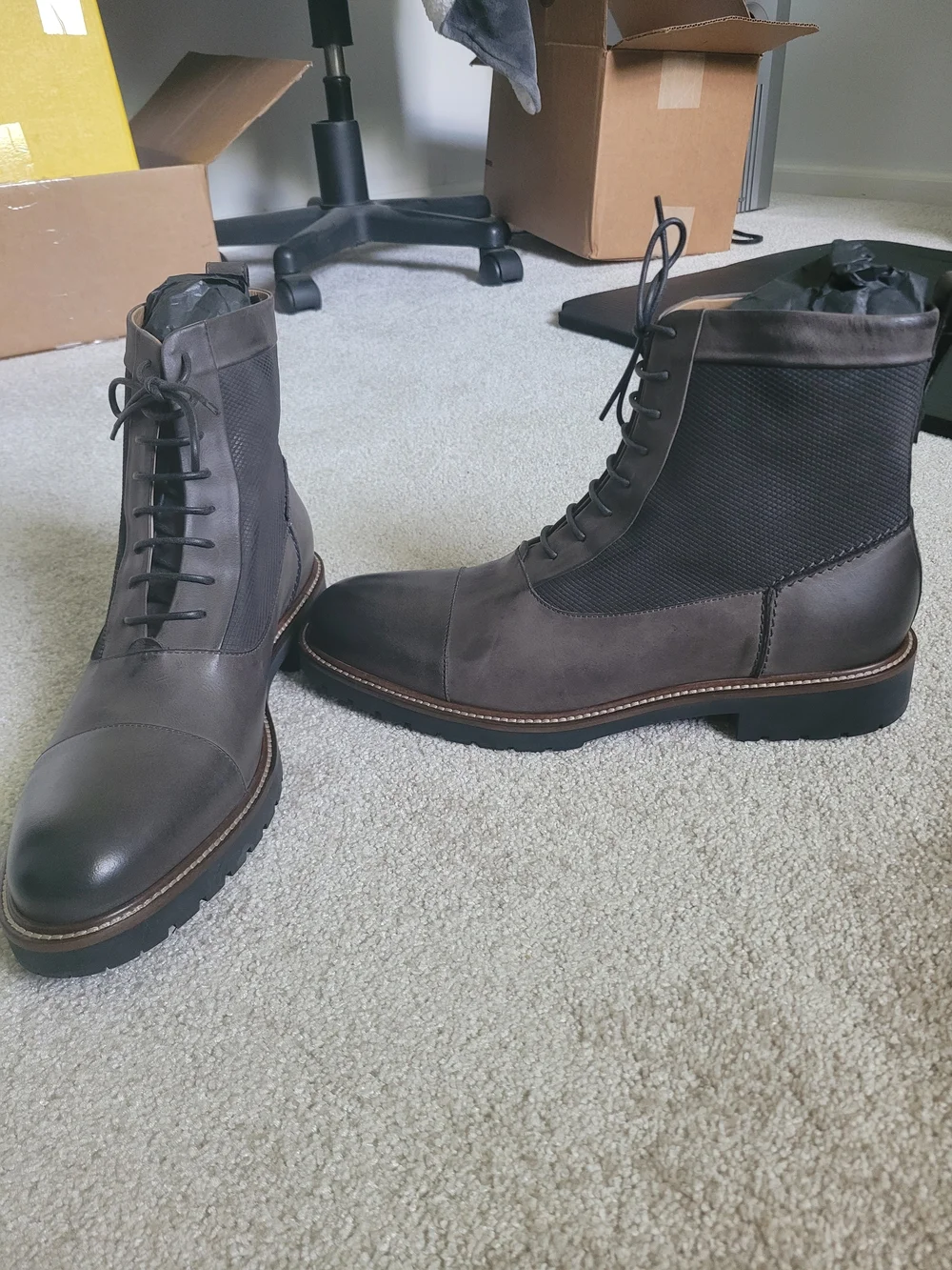 N/A gray leather