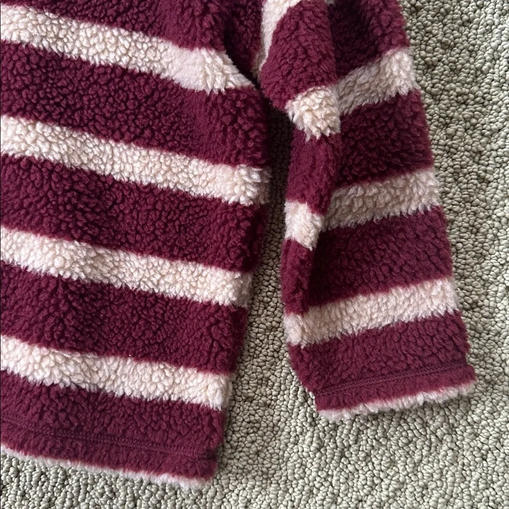 🤎 GYMBOREE Quarter zip jacket coat size XS 3T 4T maroon tan fleece coat warm