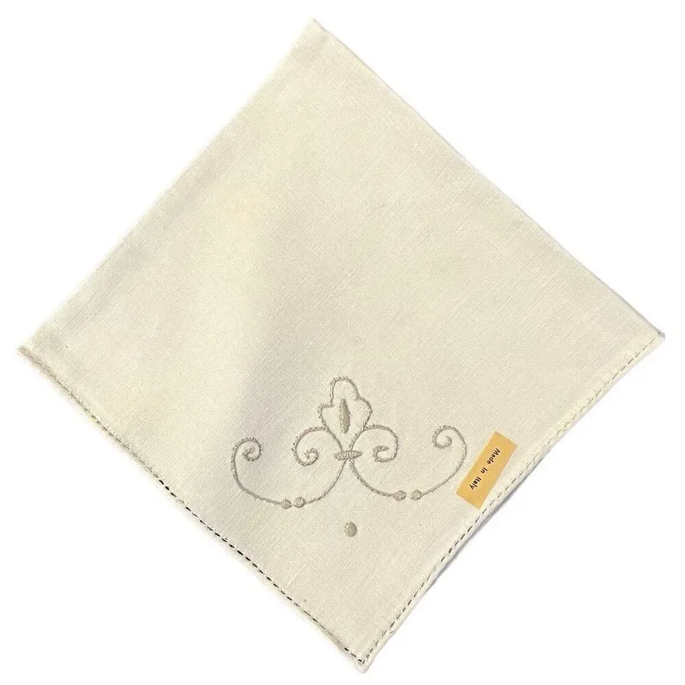 Italian Embroidered Cloth Napkins Set of 11