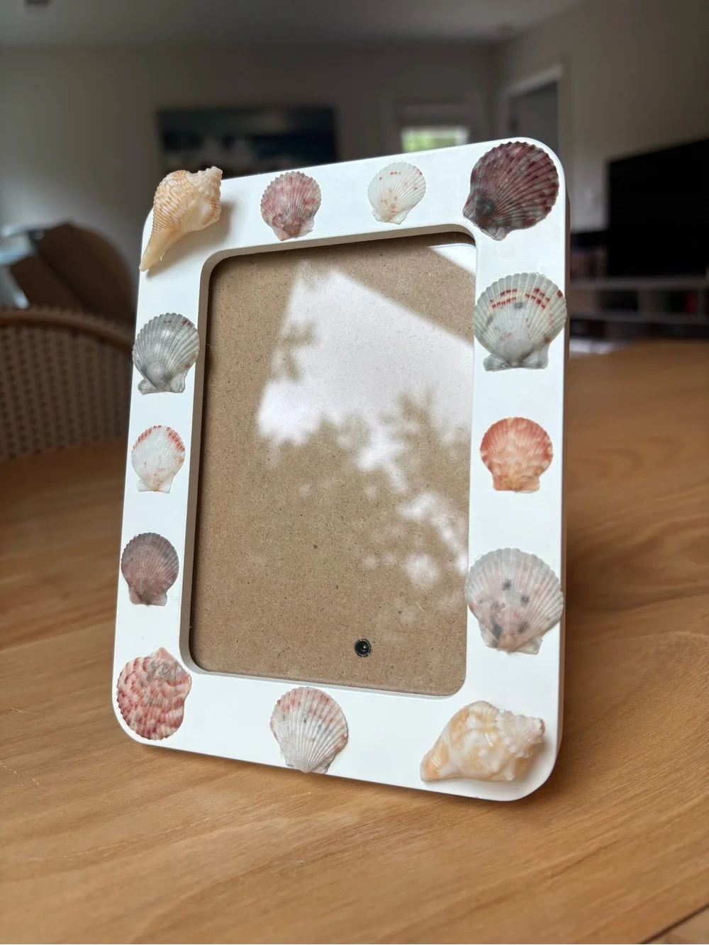 Handmade Seashell Picture Frame (4x6”) - Coastal Beach Cottage Decor