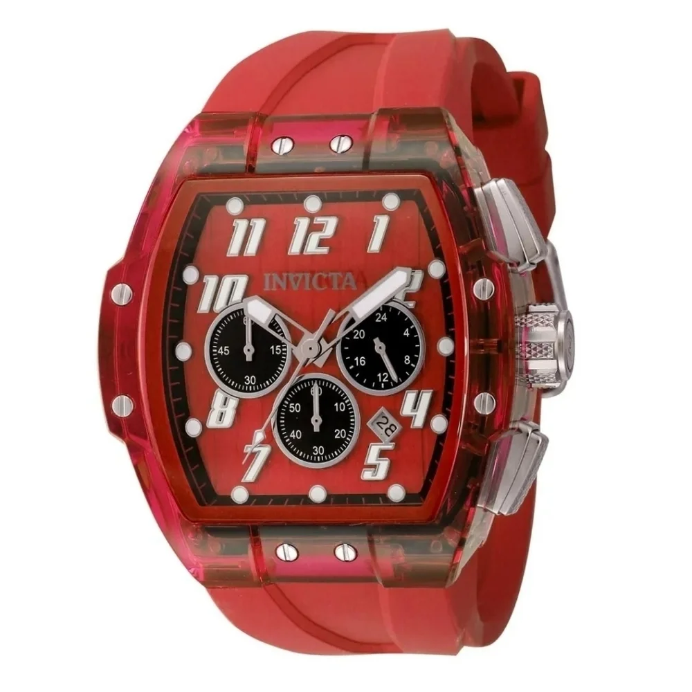 NEW 45483 Invicta S1 Rally Kinesia Anatomic Men's Watch - 47mm Transparent Red
