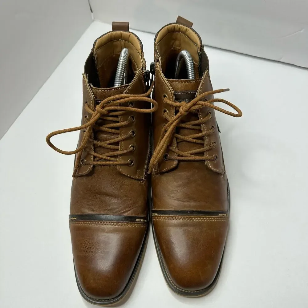 Steve Madden Mens size 7 Jack Chukka Tan Brown Leather Lace Up Dress Boots