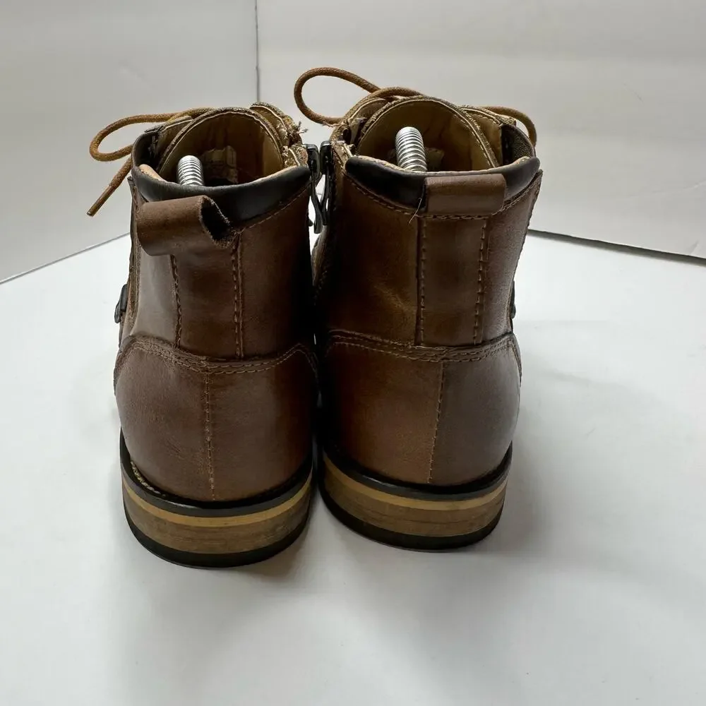 Steve Madden Mens size 7 Jack Chukka Tan Brown Leather Lace Up Dress Boots