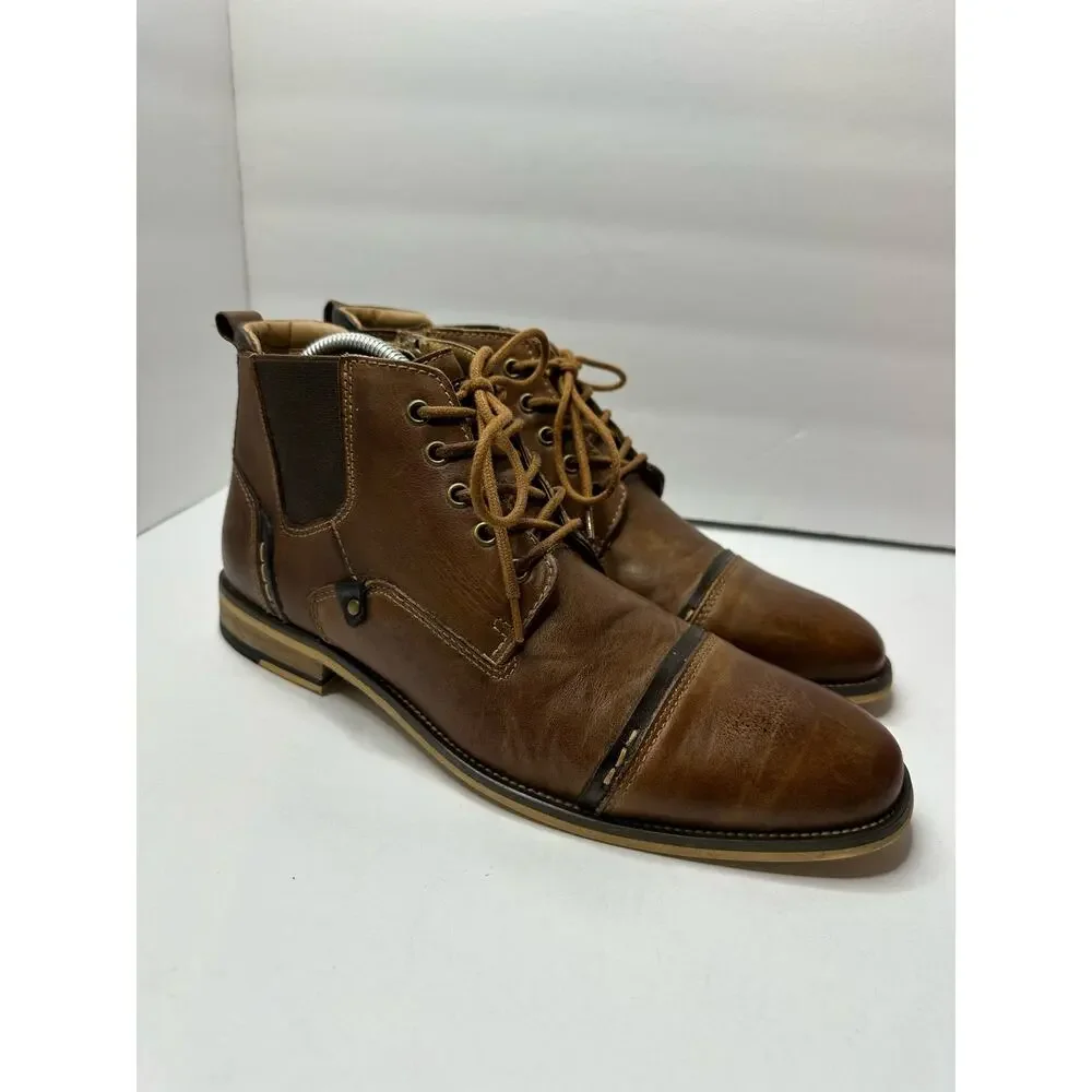 Steve Madden Mens size 7 Jack Chukka Tan Brown Leather Lace Up Dress Boots