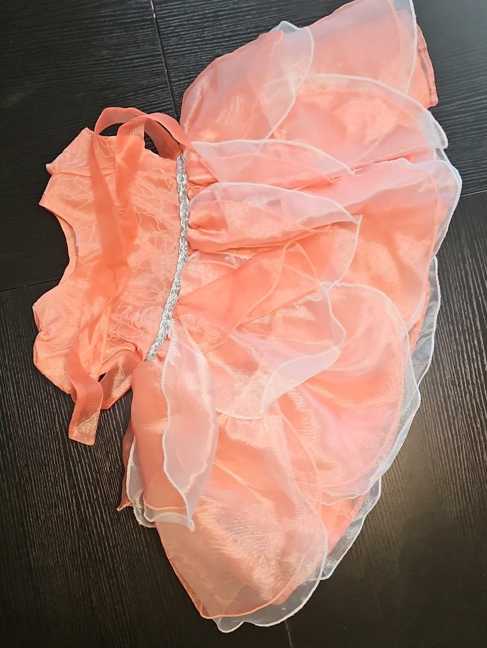 Kids Peach Layered Tulle Costume Dress