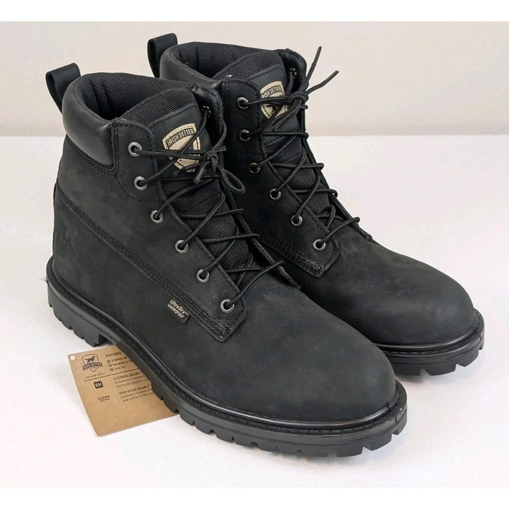 Irish Setter Work Boots Men 10.5D Black 83671 Waterproof EH Lug Sole New No Box