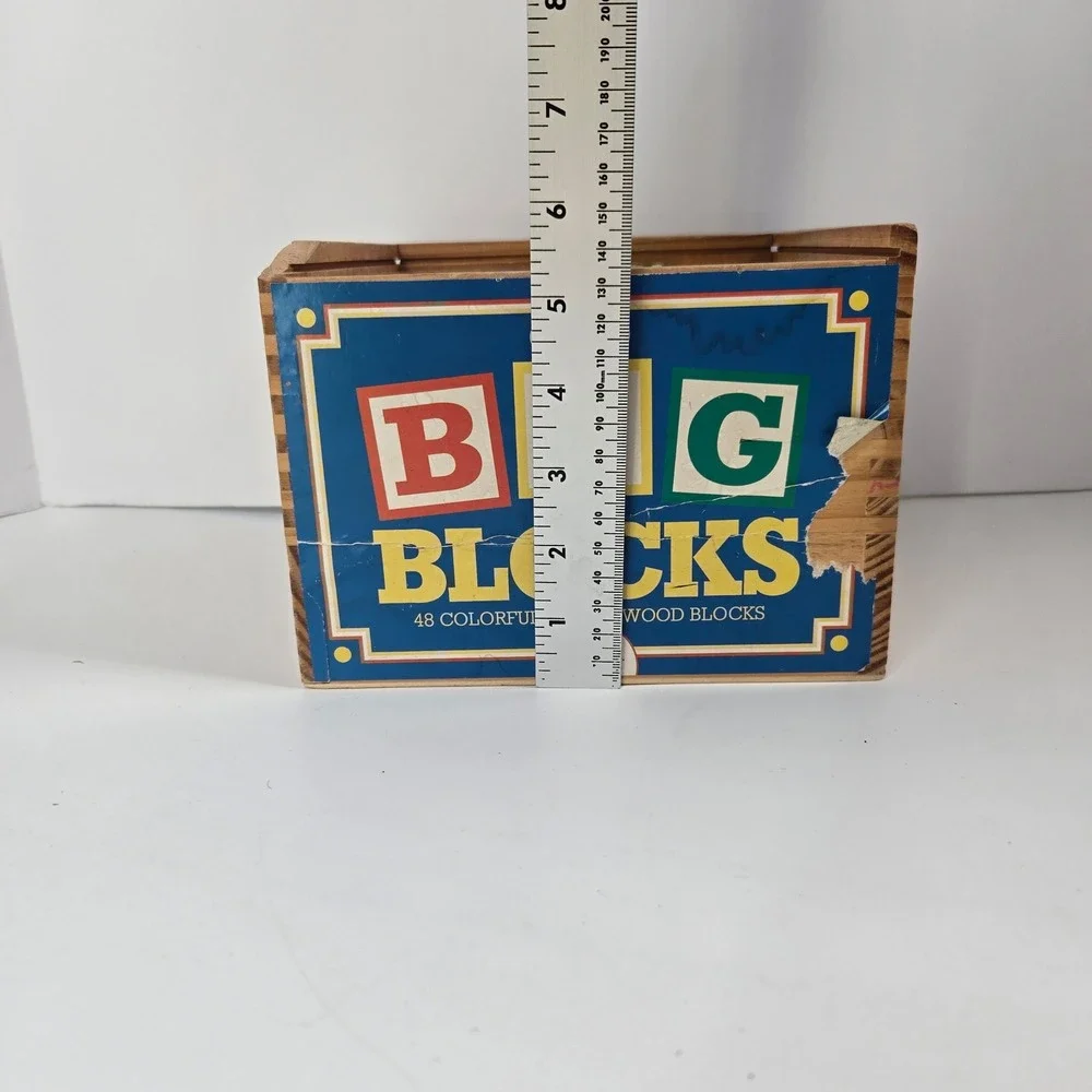 Schylling Big Blocks 48 Piece Wooden Alphabet Set Vintage Toy Kids Baby vtg