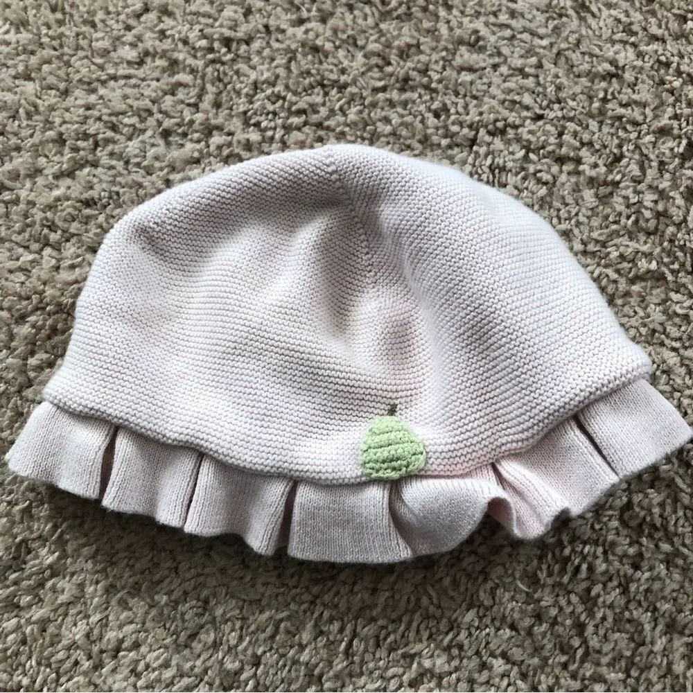 Janie and Jack Lafayette Cloche Baby Girl 3-6‎ Mos Pale Pink Green Pear Ruffles