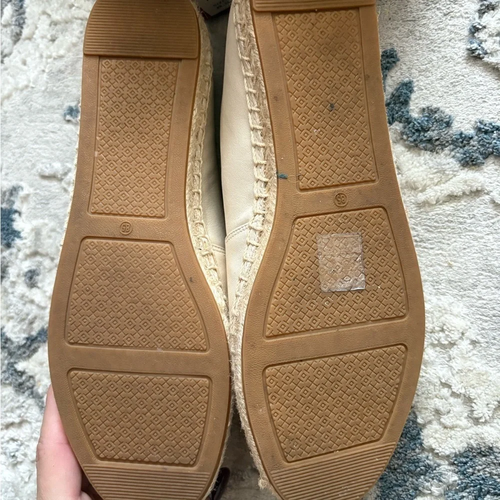 Tory Burch Cream Espadrille Loafers