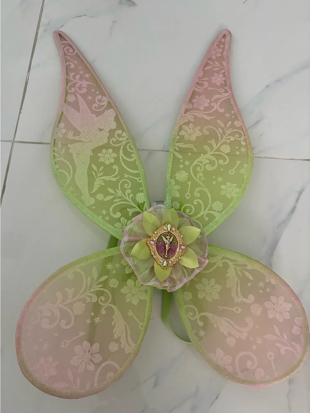 Disney Tinkerbell Fairy Wing Light-Up, One Size, Pink/Green Glitter