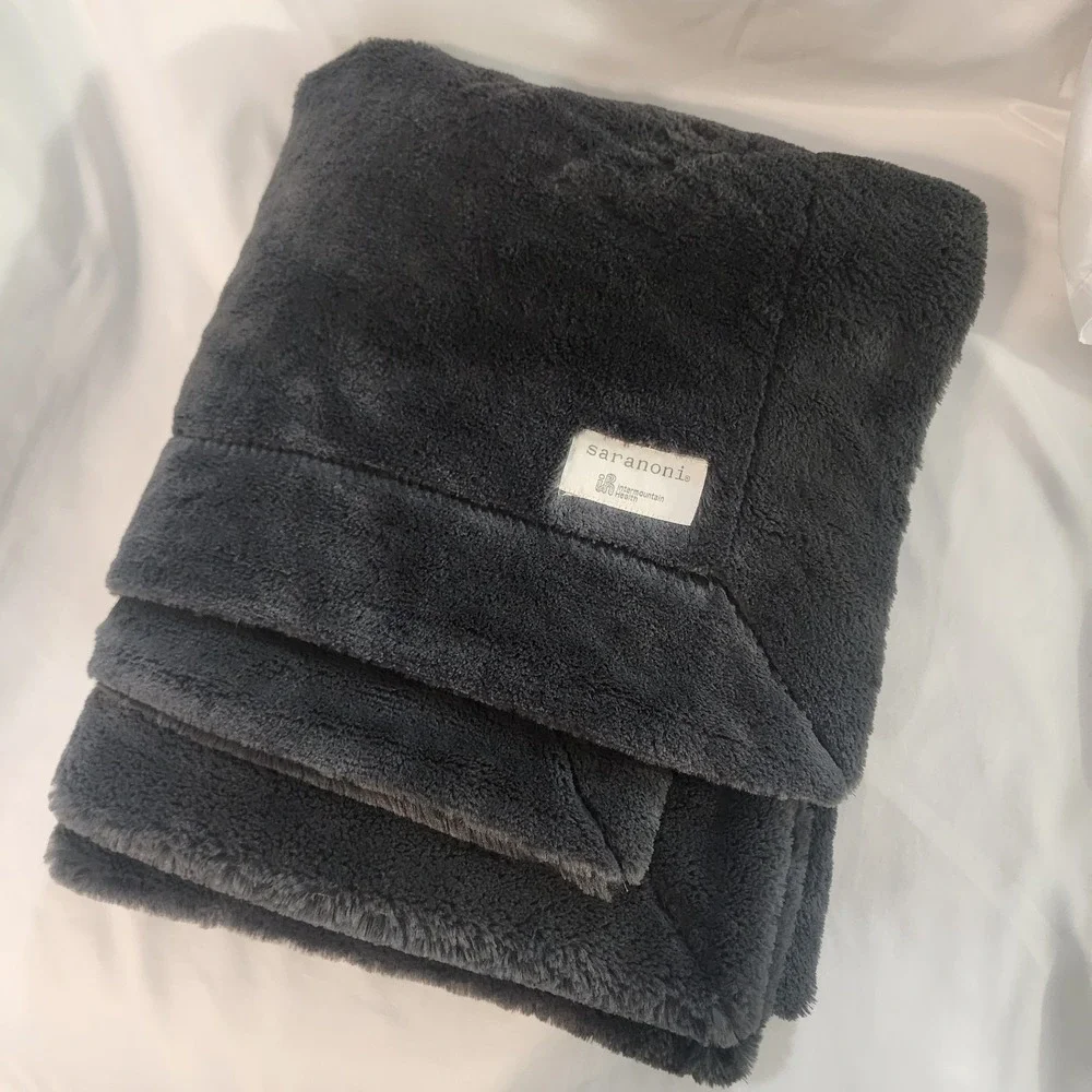 Saranoni minky Gray Blanket Luxury Soft Machine Wash 50x60