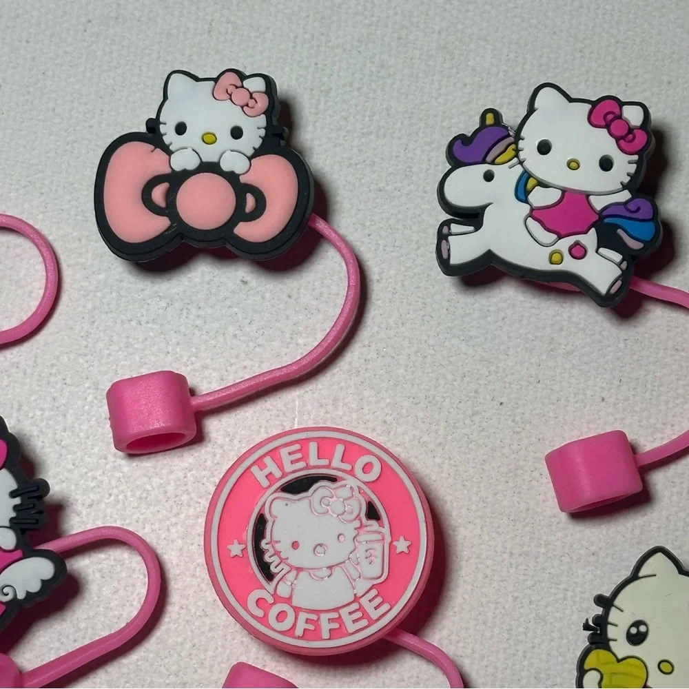 NEW BOUTIQUE SANRIO HELLO KITTY 8 Cute Design Straw Topper Stanley Tumblers