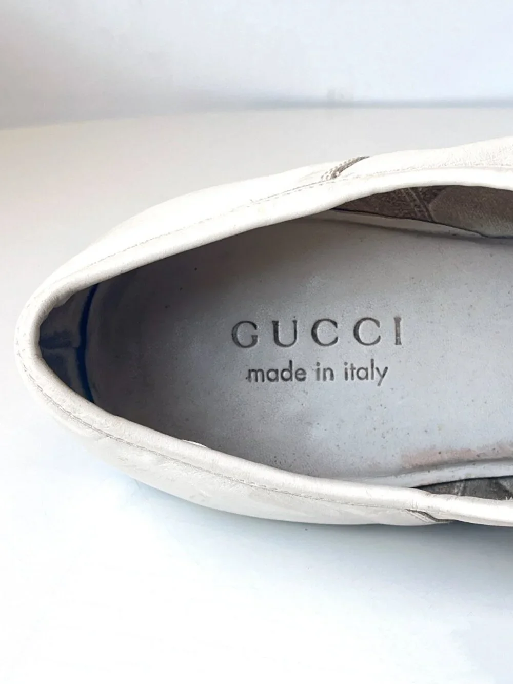 Vintage 90s Y2K Men's Gucci Tom Ford Off White Glove Leather Lace Up Shoes 8.5D