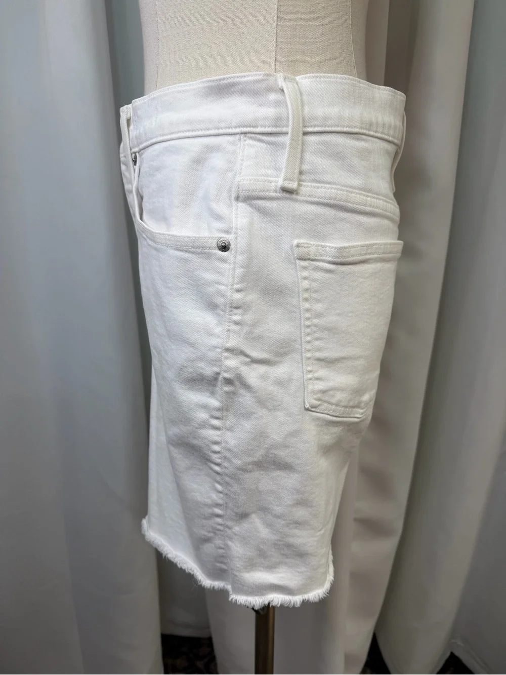 J. Crew ‘Long Denim High-Rise Short’ in White Size 27
