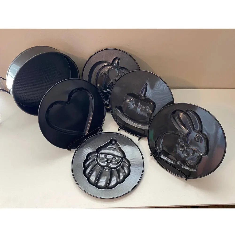 Springform cheesecake pan 7 tops, metal baking, cake mold, decoration bake, set